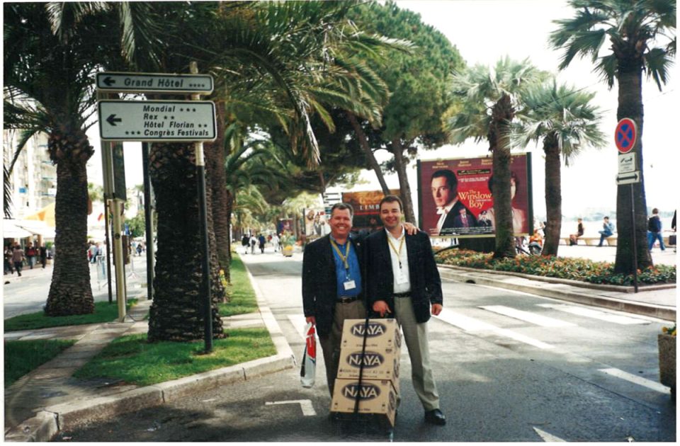 Les cofondateurs de Films Laurentides à Cannes en 1998.