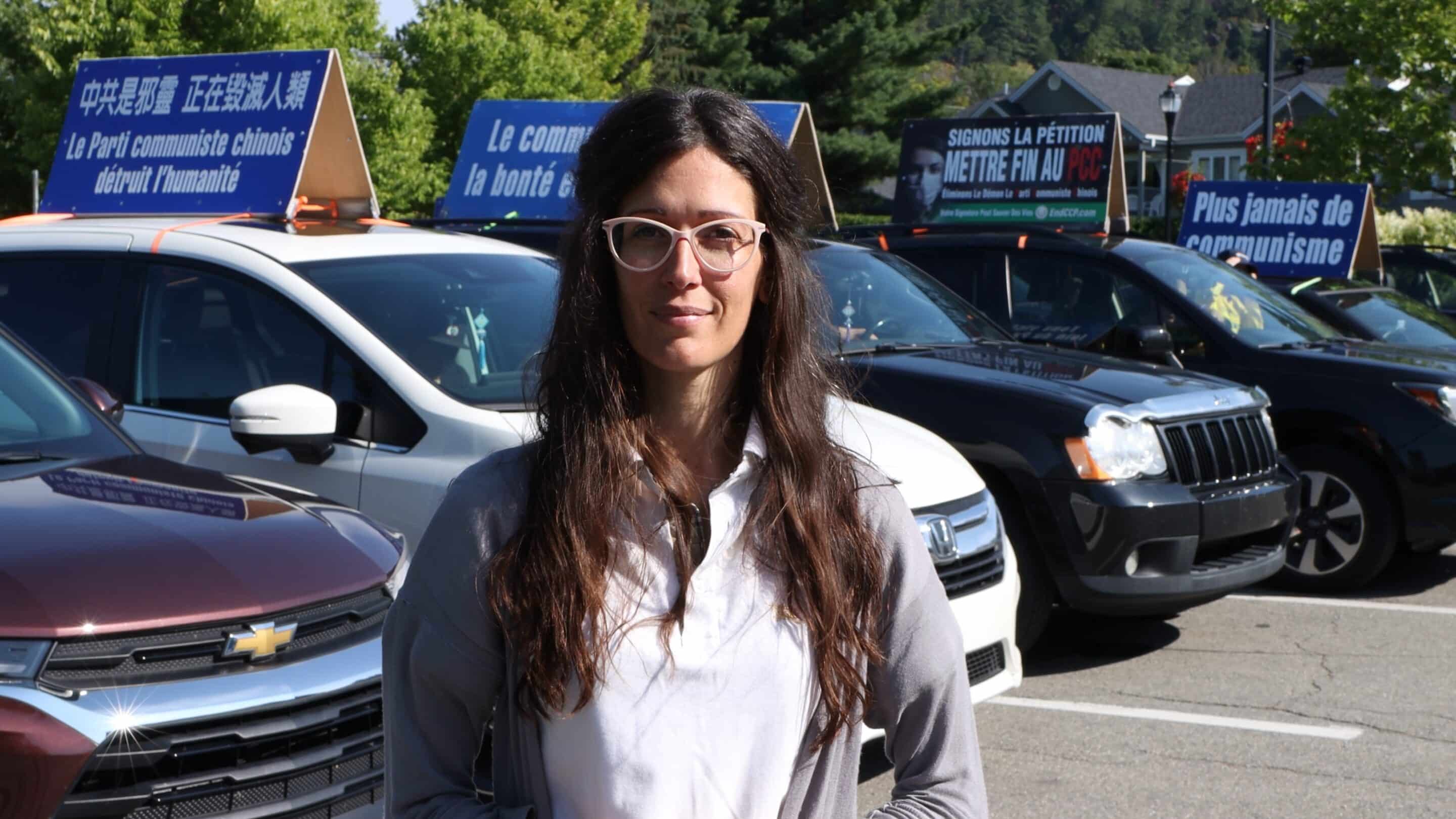 Maud Bertholet, résidente de Saint-Sauveur, participait pour défendre les droits humains et la liberté.